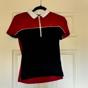 tommy hifiger red and navy polo